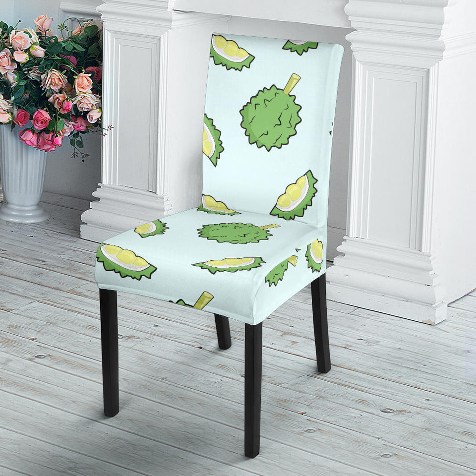 Durian Pattern Blue Background Dining Chair Slipcover