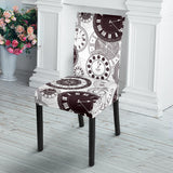 Classic Vintage Clock Pattern Dining Chair Slipcover