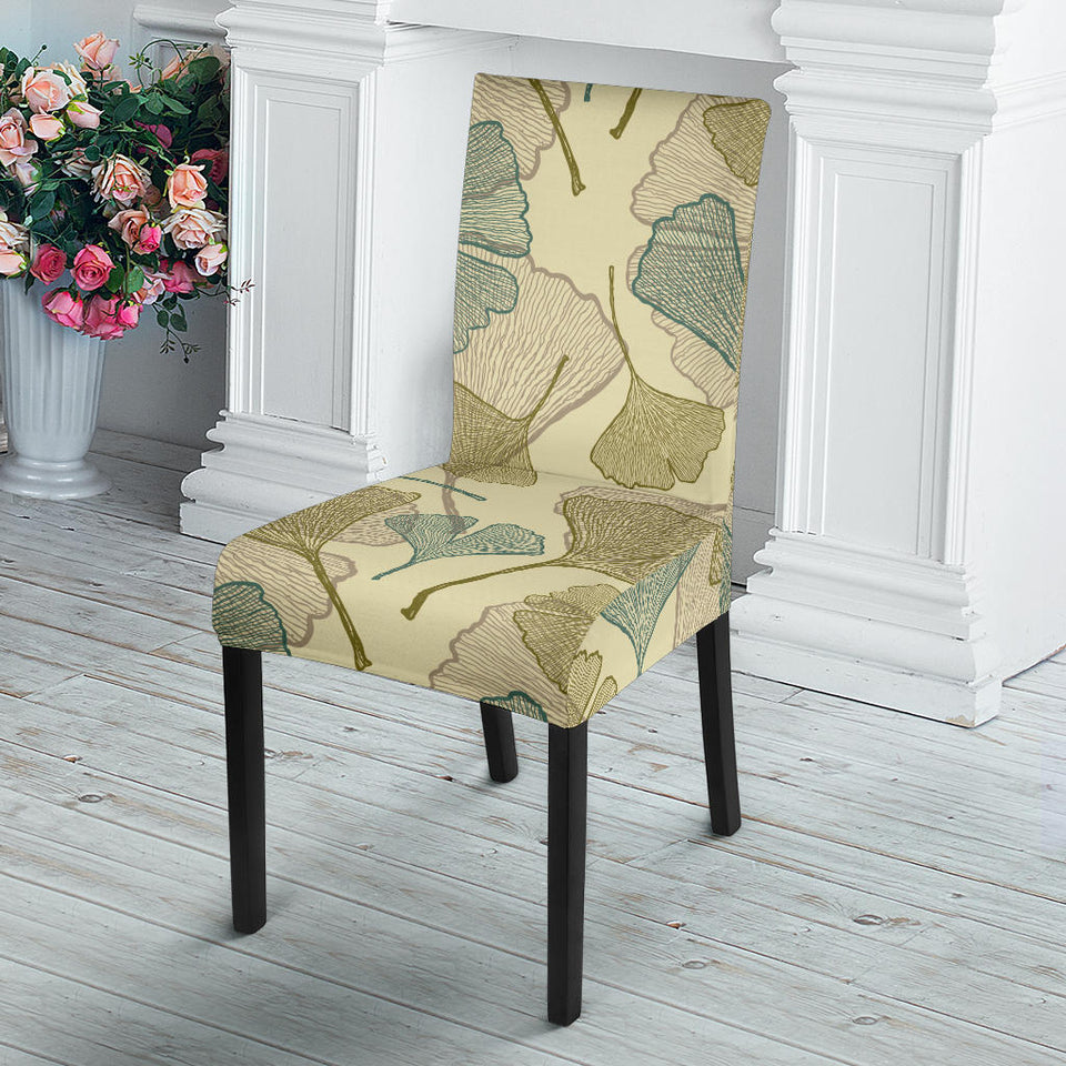 Ginkgo Leaves Design Pattern Dining Chair Slipcover