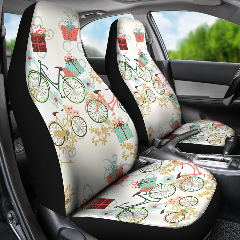 Bicycle Pattern Print Design 05 Universal Fit Car Seat Covers
