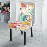 Clock Butterfly Pattern Dining Chair Slipcover