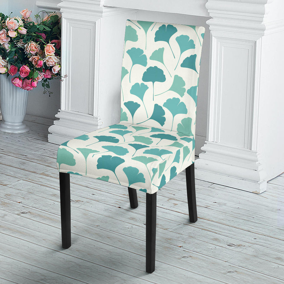 Green Ginkgo Leaves Pattern Dining Chair Slipcover