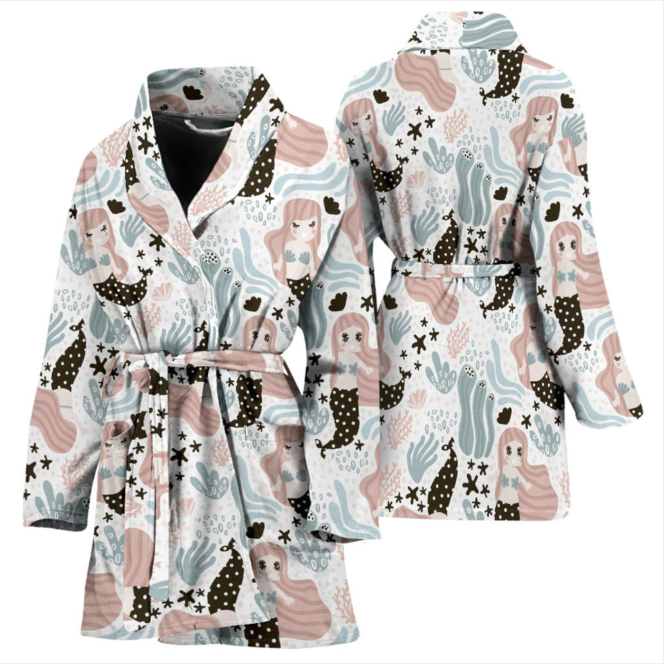 Cute Mermaid Pattern Women'S Bathrobe