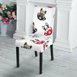 French Bulldog Cup Paw Pattern Dining Chair Slipcover