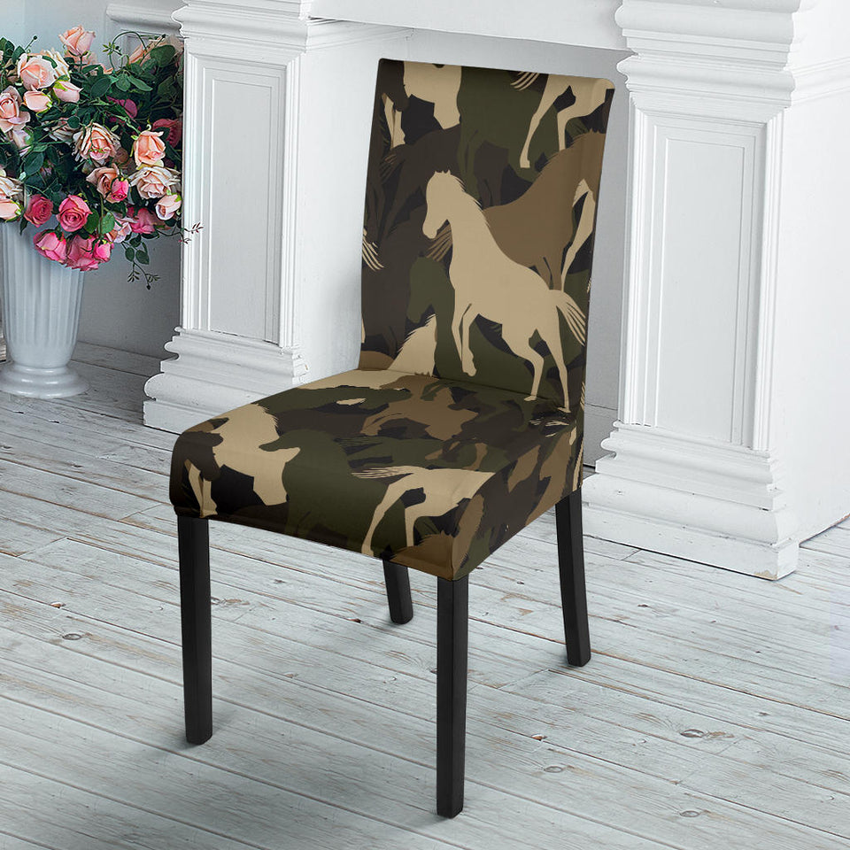 Horse Camo Camouflage Pattern Dining Chair Slipcover