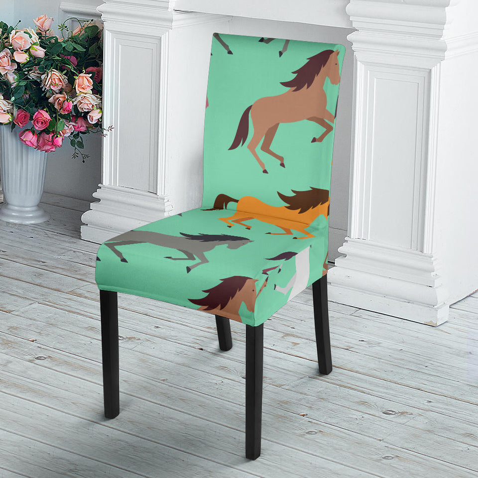 Colorful Horses Pattern Dining Chair Slipcover