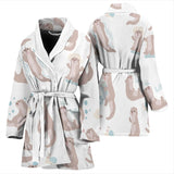 Cute Sea Otters Pattern Women'S Bathrobe