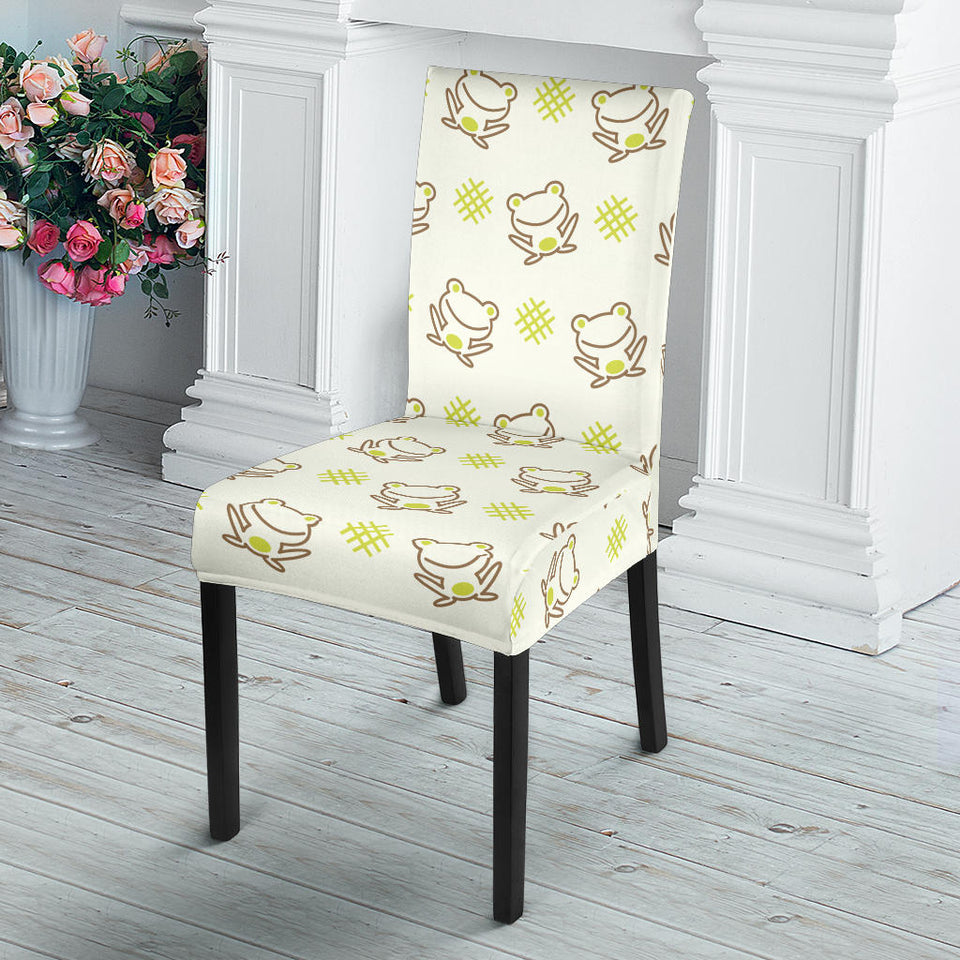 Cute Cartoon Frog Baby Pattern Dining Chair Slipcover