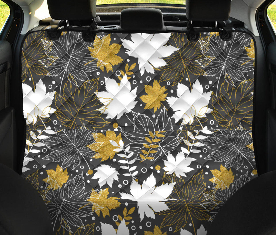 Beautiful Gold Autumn Maple Leaf Pattern Dog Car Seat Covers