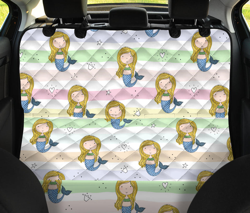 Cute Hand Drawn Mermaid Dog Car Seat Covers