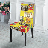 Camera Pattern Print Design 02 Dining Chair Slipcover