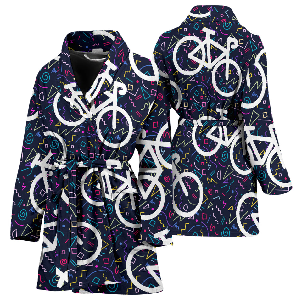 Bicycle Pattern Print Design 03 Women's Bathrobe