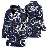 Bicycle Pattern Print Design 03 Women's Bathrobe