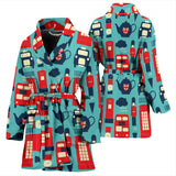 British Pattern Print Design 04 Women's Bathrobe
