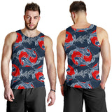 Koi Fish Carp Fishs hand drawn japanese art Men Tank Top