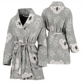 Cute Koala Leaves Pattern Women'S Bathrobe