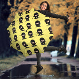Cute Ninja Yellow Background Umbrella