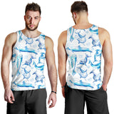 Watercolor dolphin pattern Men Tank Top