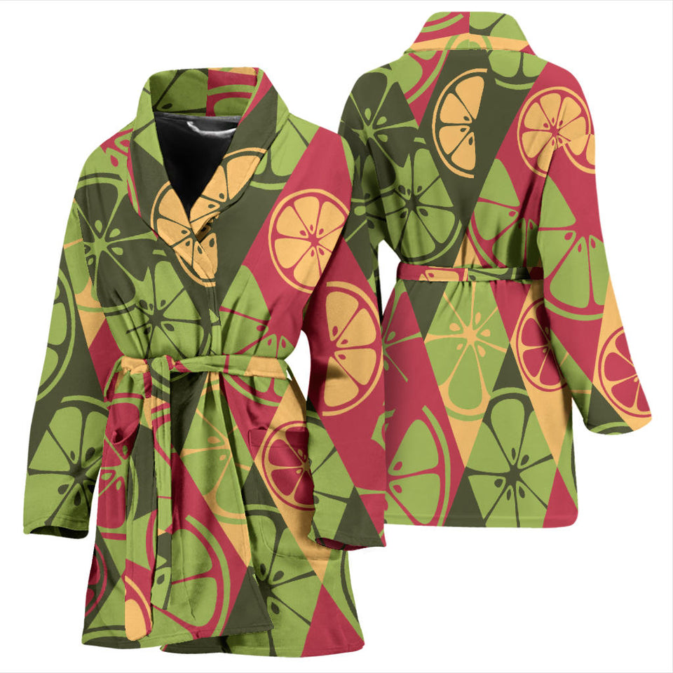 Cool Geometric Lime Pattern Women'S Bathrobe