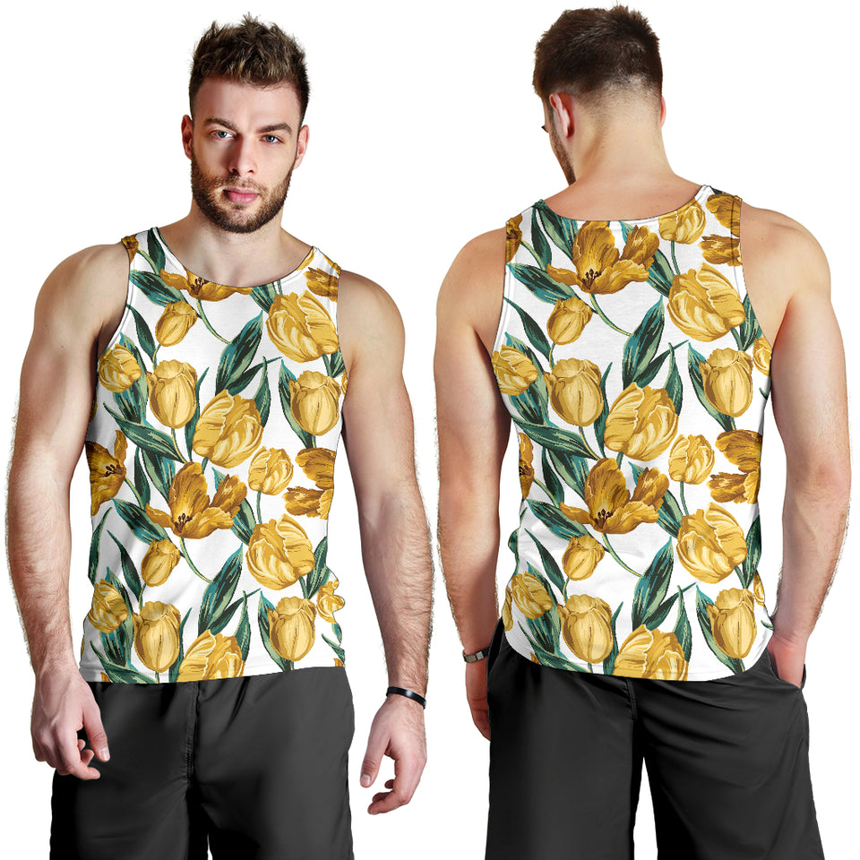 yellow tulips pattern Men Tank Top