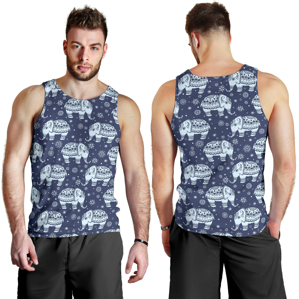 Elephant tribal design pattern Men Tank Top
