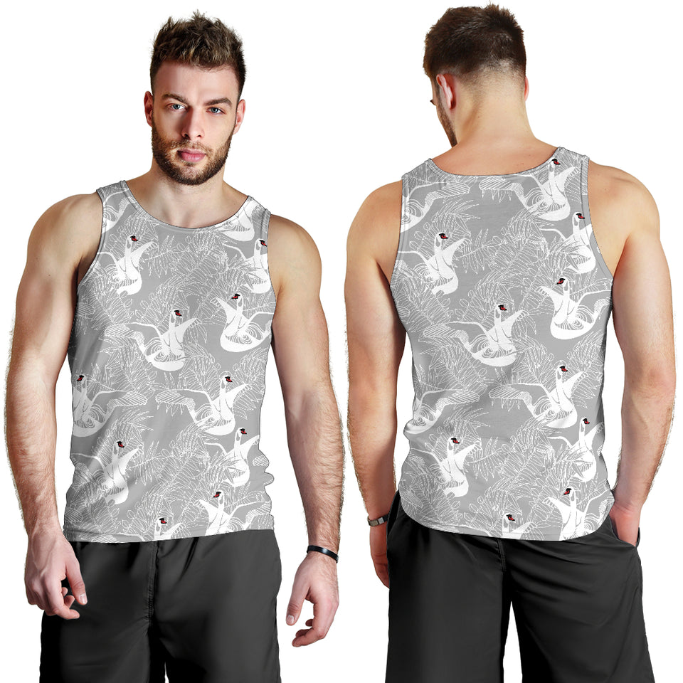 white swan gray background Men Tank Top