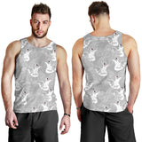 white swan gray background Men Tank Top