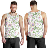 Beautiful pink lotus waterlily leaves pattern Men Tank Top