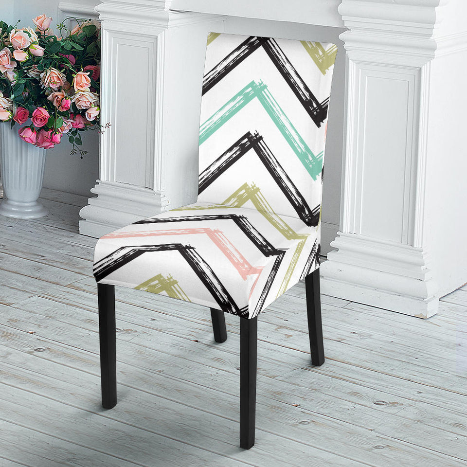 Zigzag  Chevron Paint Pattern Dining Chair Slipcover