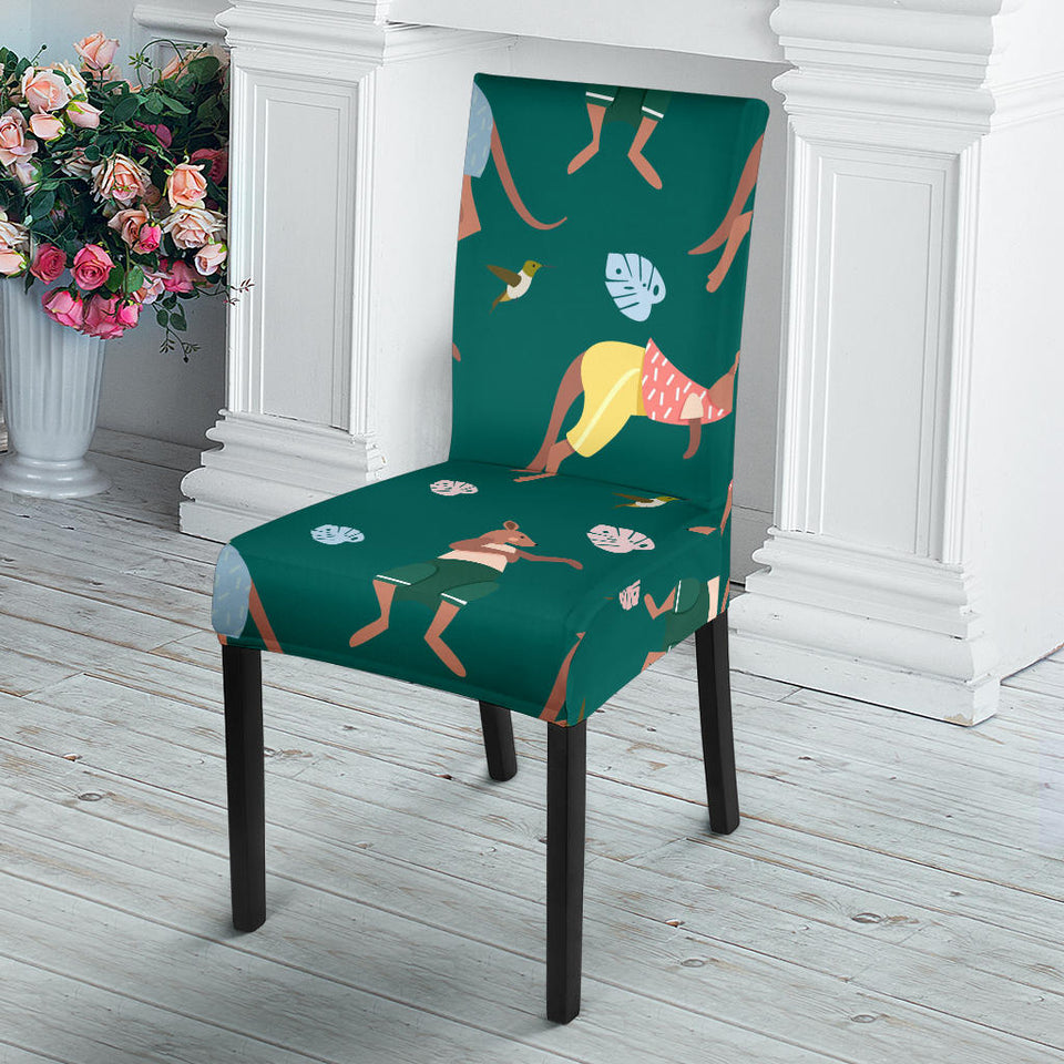 Kangaroo Leaves Pattern Dining Chair Slipcover