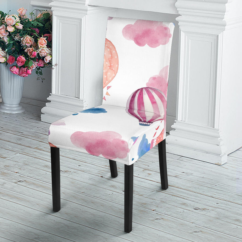 Watercolor Air Balloon Cloud Pattern Dining Chair Slipcover