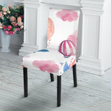 Watercolor Air Balloon Cloud Pattern Dining Chair Slipcover