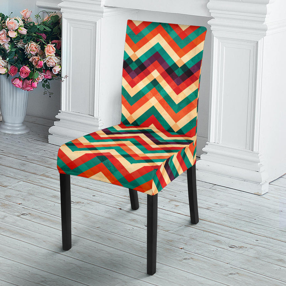 Zigzag  Chevron Colorful Pattern Dining Chair Slipcover