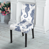 Seahorse Pattern Background Dining Chair Slipcover