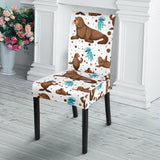 Sea Lion Seals Jellyfish Pattern Dining Chair Slipcover