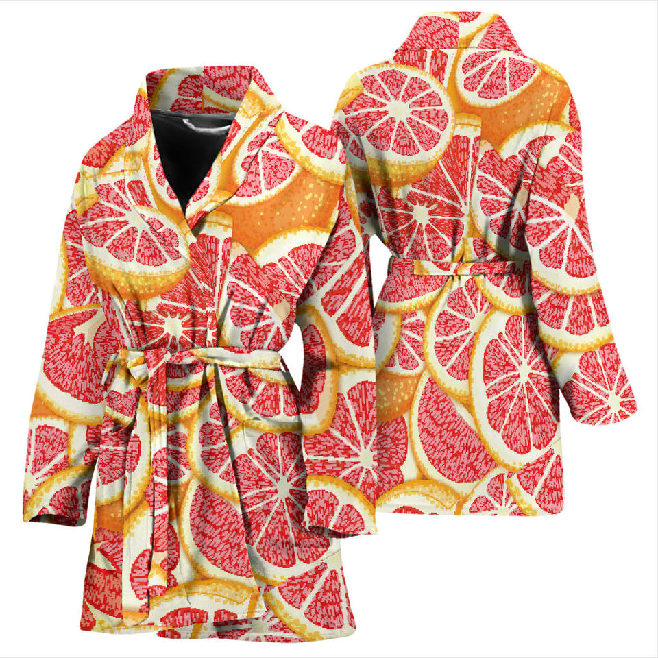 Tropical Grapefruit Pattern Women'S Bathrobe