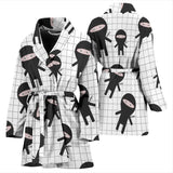 Ninja Pattern Plaid Background Women'S Bathrobe