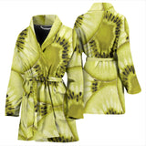 Sliced Kiwi Pattern Women'S Bathrobe