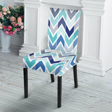 Zigzag  Chevron Blue Pattern Dining Chair Slipcover