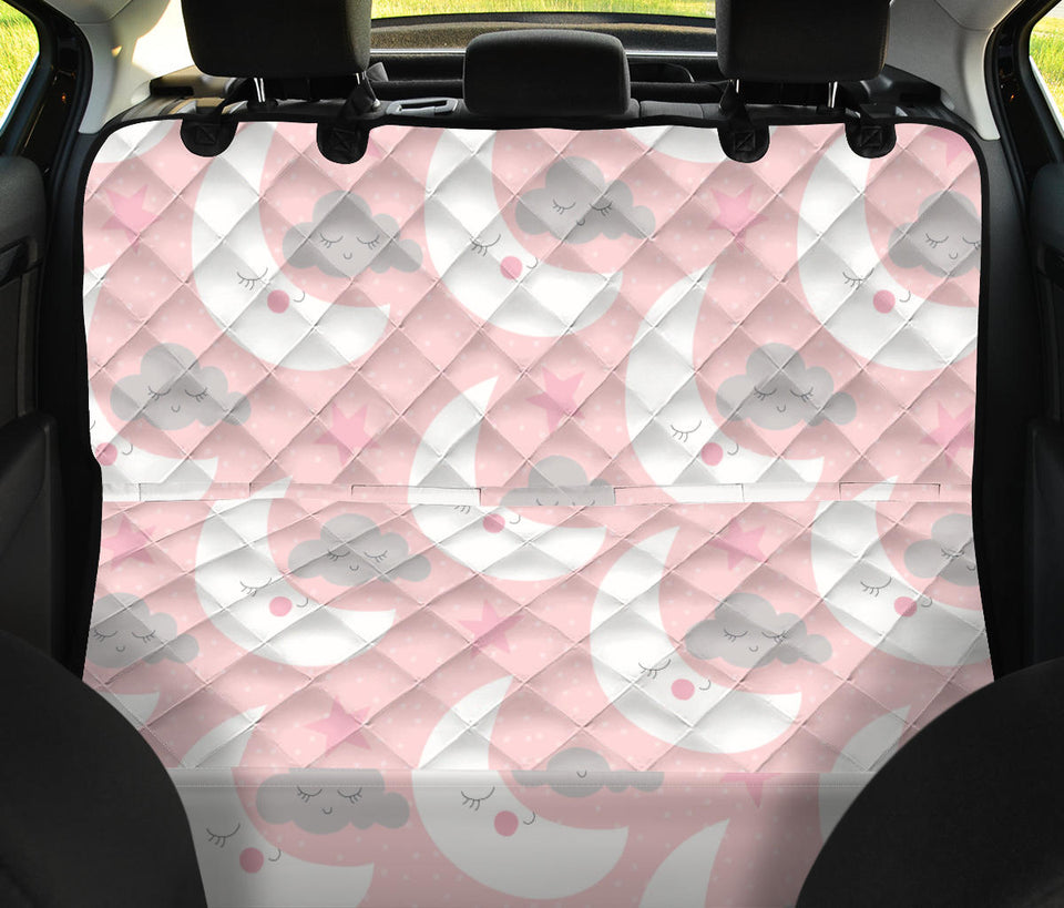 Cute Moon Cloud Star Pattern Pink Dot Background Dog Car Seat Covers