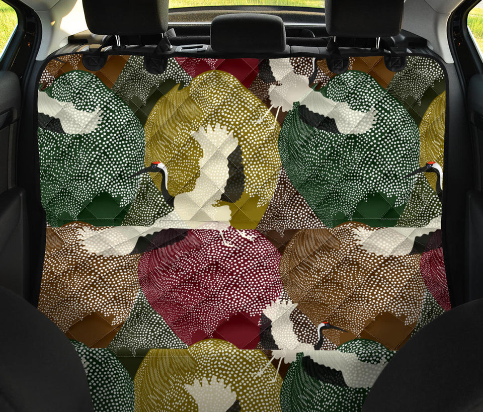 Japanese Cranes Flying Forest Dot Pattern Dog Car Seat Covers