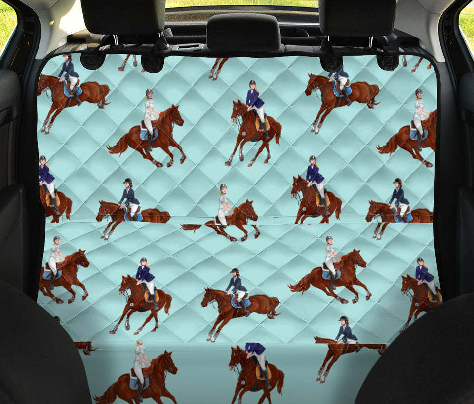 Horses Running Horses Rider Pattern Dog Car Seat Covers