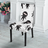 Ninja Pattern Plaid Background Dining Chair Slipcover