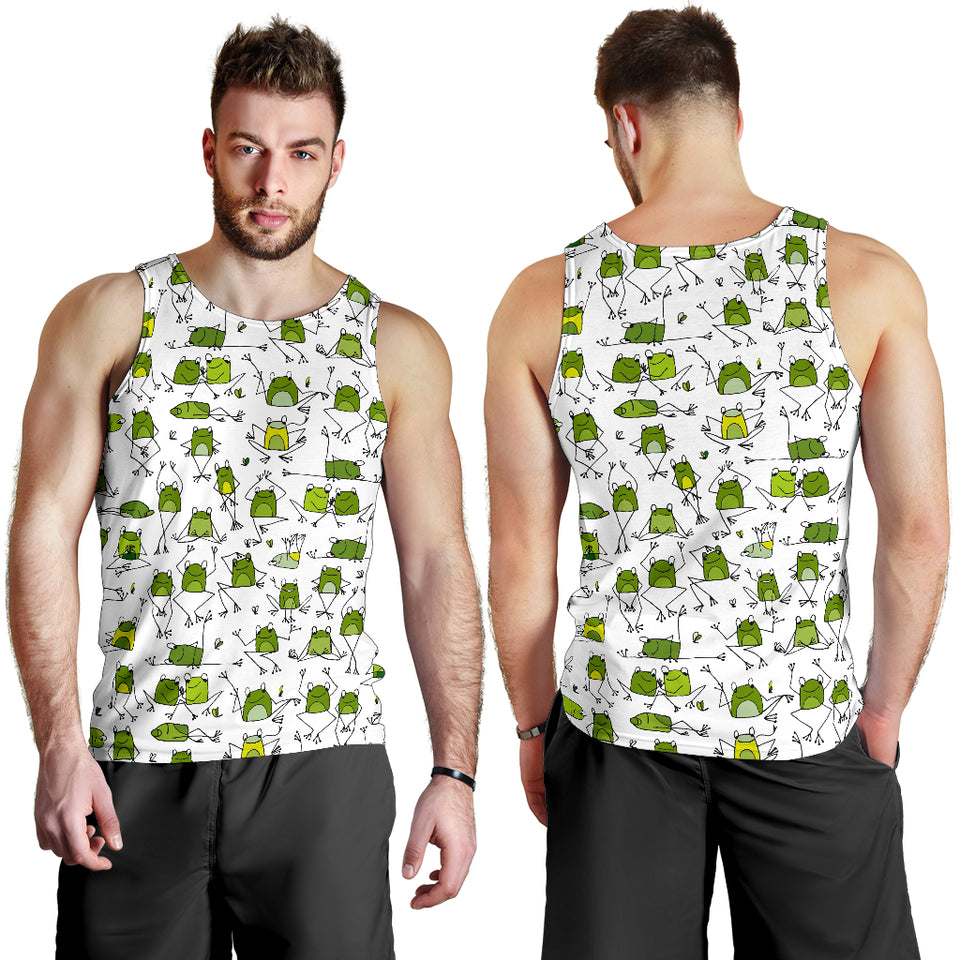 Sketch funny frog pattern Men Tank Top