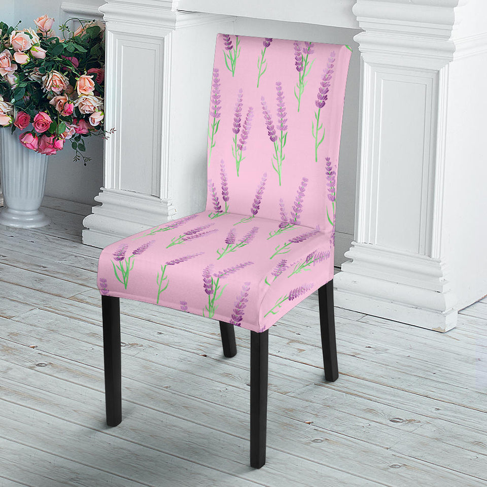 Lavender Pattern Pink Background Dining Chair Slipcover