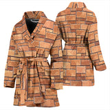 Brick Printed Pattern Print Design 04 Women's Bathrobe