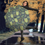 Cute Owls Leaves Pattern Umbrella