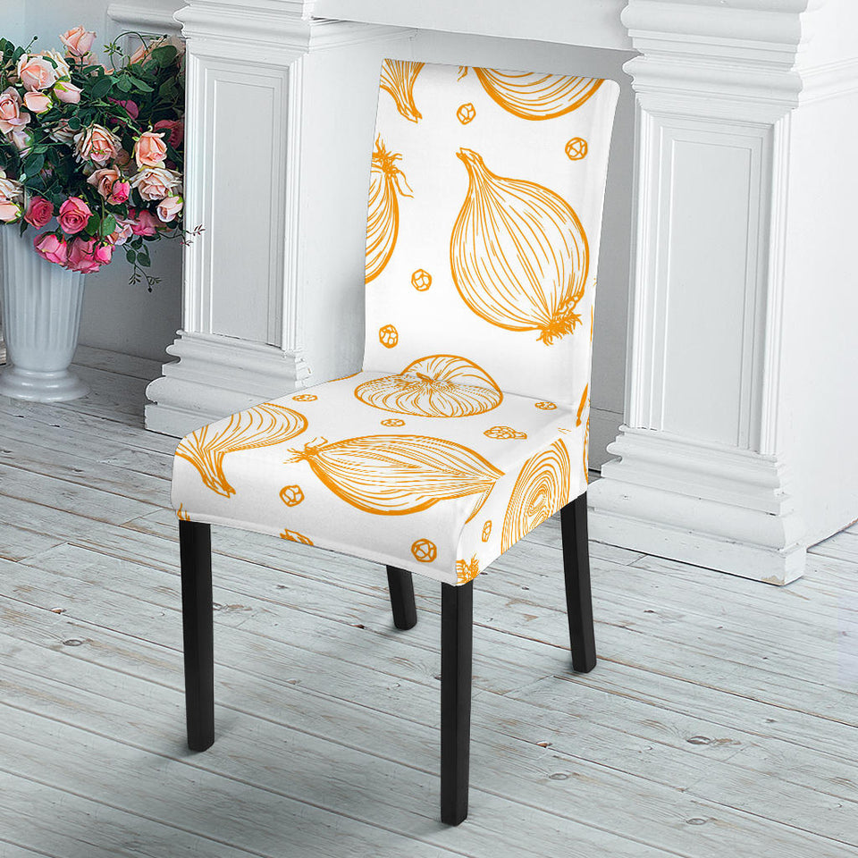 Hand Drawn Onion Pattern Dining Chair Slipcover