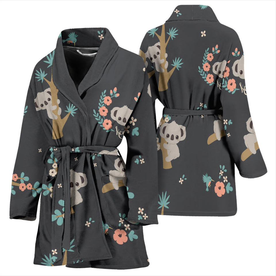 Cute Koala Pattern Women'S Bathrobe