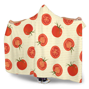 Tomato Dot Background Hooded Blanket